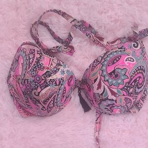 Colorful Paisley Print Bikini Top